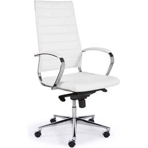 ABC Kantoormeubelen ergonomische bureaustoel design 601 hoge rug in wit