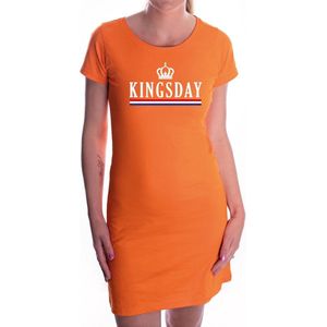 Oranje Kingsday met vlag/kroontje jurk dames - Koningsdag kleding / oranje kleding XL