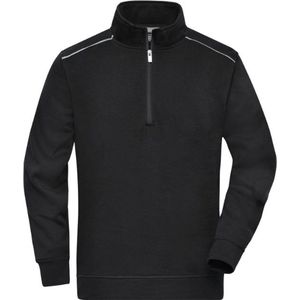 James & Nicholson Solid sweater met rits JN895 - Zwart - L