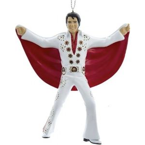 Elvis Presley in wit pak kersthanger