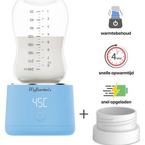 MyBambini's Bottle Warmer Pro™ - Draagbare Baby Flessenwarmer voor Onderweg - Blauw - Geschikt voor MAM, Lansinoh, NIP & Nanobebe (brede hals)