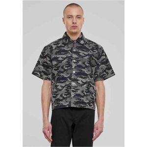 Urban Classics - Laser Camo Printed Boxy Overhemd - XXL - Zwart