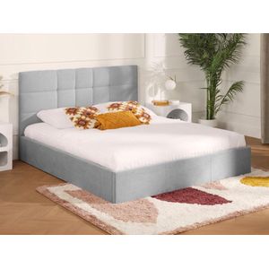 PASCAL MORABITO Bed met opbergruimte 160 x 200 cm - Stof - Grijs + matras - ELIAVA van Pascal Marabito van Pascal Morabito L 170 cm x H 106 cm x D 213 cm