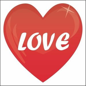 Love hartjes sticker 10,5 cm - valentijn decoratie / versiering