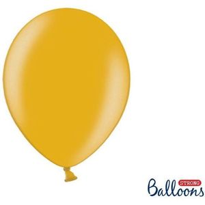 Strong Ballonnen 30cm, Metallic goud (1 zakje met 100 stuks)