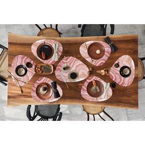Placemat organisch - Placemats organic - Onderleggers - Marmer print - Goud - Wit - 10 stuks