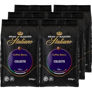 Gran Maestro Italiano - Celeste - Koffiebonen - Bonen voor Espresso en Lungo - Arabica - 6 x 250g