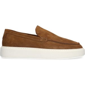 Sacha - Heren - Cognac suède loafers met witte zool - Maat 47