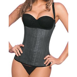 Ann Chery Waist Trainer Semi Vest - 3 Haken rijen - 100 % Natuur Latex - Premium Label Made In Colombia - Zwart - Maat XL (kledingmaat 40NL/42B)