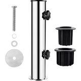 Parasol staande buizen houder balkon - verstelbaar - met 3 pvc-reduceringsringen - diameter 32/40/50 mm - universeel - graniet parasolvloeren