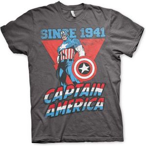 Marvel Captain America Heren Tshirt -M- Since 1941 Grijs