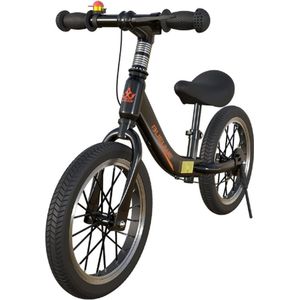 Loopfiets - Lichtgewicht - Zwart - Verstelbaar Zadel - 16 inch - Luchtbanden - 4 Tot 8 Jaar - Perfect Cadeau Voor Kinderen