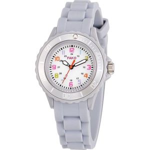 Fako® - Kinderhorloge - Siliconen - Regenboog - Grijs