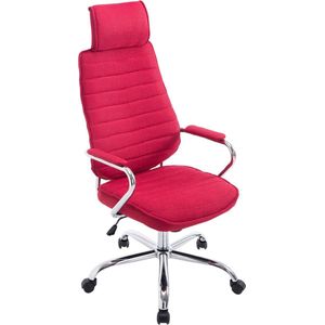 In And OutdoorMatch Bureaustoel Richie - Rood - Stof - Hoge kwaliteit bekleding - Luxe bureaustoel - Exclusieve uitstraling