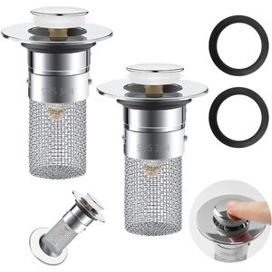 Universele Gootsteenstopper Set met Haarfilter en Snelle Afvoer voor Badkamer en Keuken