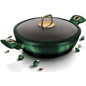 Berlinger Haus 6060 - Lage Braadpan met titanium coating - 28 cm - met deksel - Emerald Collection