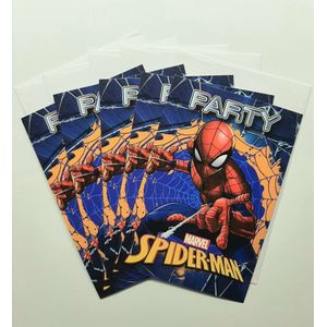 5 x Spiderman uitnodigingen kinderfeestje - Spider-man - Spiderman uitnodigingskaarten 5 stuks met 5 enveloppen / Marvel