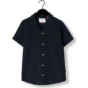 Kronstadt Cuba Muslin Shirt Ss Jongens - Vrijetijds blouse - Donkerblauw - Maat 122/128