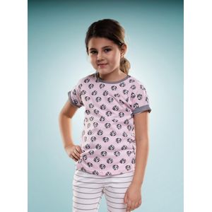 DICE meisjes pyjama met hondjes opdruk, roze/grijs/wit maat 2-3 jaar