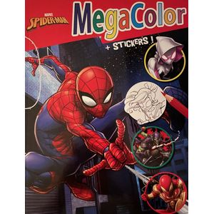 Kleurboek Disney Megacolor Marvel Spiderman kleur- en stickerboek, inclusief stickers