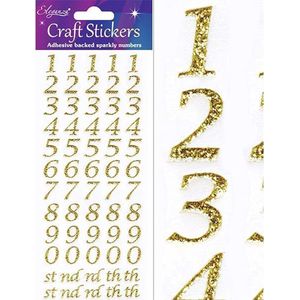 Oaktree - Stickers 0 tm 9 goud cursief cijfer (per vel)