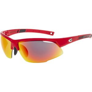 FALCON Matt Rood Polarized Sportbril met UV400 Bescherming en Flexibel TR90 Frame - Unisex & Universeel - Sportbril - Zonnebril voor Heren en Dames - Fietsaccessoires - Extra Lens (Cat.0)