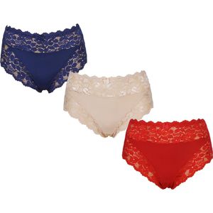 3-Pack Dames tailleslips JC met kant H805 ass. Maat XL