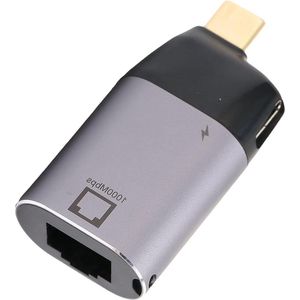 USB-C Naar Ethernet-adapter 10/100/1000 Mbps Met PD3.0-Oplaadpoort - Voor Windows/Android/OS X .
