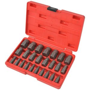 vidaXL Schroefverwijderaar - Schroefverwijderaars - Schroef Splijter - Schroefsplijters - Schroefverwijdering set 25-delig staal