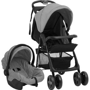 vidaXL-Kinderwagen-3-in-1-staal-lichtgrijs-en-zwart