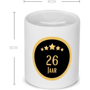 Akyol - 26 jaar Spaarpot - Hoera 26 jaar - iemand die 26 jaar is geworden of 26 jaar lang een relatie hebben of getrouwd zijn - verjaardagscadeau - verjaardag - cadeau - kado - geschenk - gift - relatie - trouwdag - jubileum - 350 ML inhoud