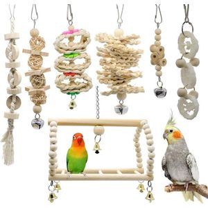 PetPetrol Vogelspeelgoed - Parkieten Speelgoed - Vogelspeelgoed Parkiet - Vogelkooi Decoratie - 7 stuks