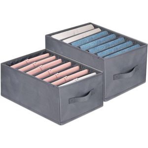 2 stuks kledingkast-organizer, opbergsysteem kledingkast, inklapbare kastorganizer voor jeans, broeken, shirt, beha's en stropdassen, 7 opbergvakken