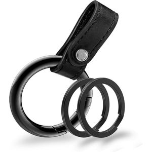 Luxe Leren & Metaal Sleutelhanger voor Volwassenen - Auto Sleutelhouder - Keychain met Karabijnhaak, Musketonhaak en Sleutelringen - Autosleutel voor Vrouwen, Mannen, Dames - Karabijnsluiting Sleutel hanger - Auto Accessoires -In Cadeau/Geschenk Doos