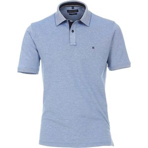 CASA MODA comfort fit poloshirt - stretch - blauw melange - Maat: 3XL