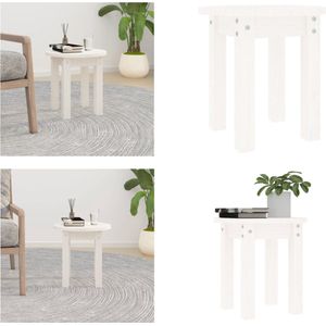 vidaXL Salontafel Ø 35x35 cm massief grenenhout wit - Salontafel - Salontafels - Tafel - Bijzettafel