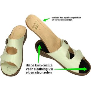 Fidelio Hallux -Dames - groen licht - slippers & muiltjes - maat 37