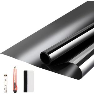 Heat Blocking Window Film Kit Anti-UV 60cmx10m - Heat Control Stick Tint Reflective - No Glue DIY One Way Film for Home and Office - Sun Glare Reduction - Tool Included Raamfolie