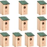 vidaXL - Vogelhuisjes - 10 - st - 12x12x22 - cm - massief - vurenhout
