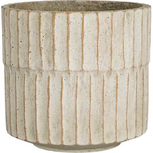 Mica Decorations Bloempot Apiro - 22.5x22.5x21 cm - cement - Gebroken Wit