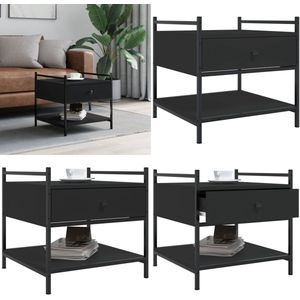 vidaXL Salontafel 50x50x50 cm bewerkt hout zwart - Salontafel - Salontafels - Bijzettafel - Banktafel
