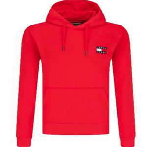 Tommy Jeans Badge Hoodie, rood - Maat XL -