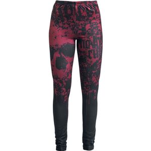 Rock Rebel by EMP Zwart-rode legging met allover print Vrouwen - S