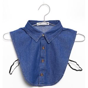 Lajetti - Kraagje Spijkerstof Denim Blauw Puntkraag - Blouse Kraagje voor Dames