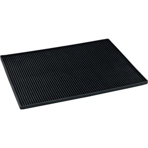 Afdruipmat Maxi, extra grote rubberen mat met noppenstructuur voor het drogen van servies en glazen, spoelbakmat van hoogwaardig kunststof, vaatwasmachinebestendig, 40 x 30 cm, zwart