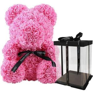 Rozen Teddy Beer 25 cm| Rose Bear | Rose Teddy | Liefde |Moederdag | Verjaardag | Valentijn Cadeau | Roze kleur