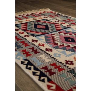 Tapijt Ottoman - Vloerkleed 60x90 - Carpet - Kelim dubbelzijdig