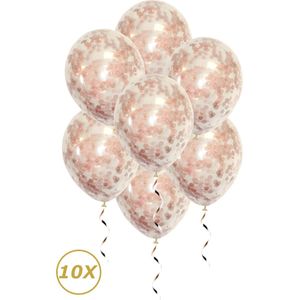 Rose Gouden Helium Ballonnen Confetti 2024 Oud En Nieuw Feest Versiering NYE Ballon Rose Goud Papier - 10 Stuks