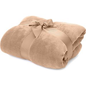 Lumaland knusse deken - 220x240 cm - Sofa deken & sprei - lichtbruin