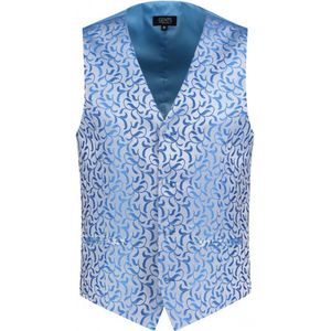 Gents - Gilet paisley zilver-blauw - Maat 46